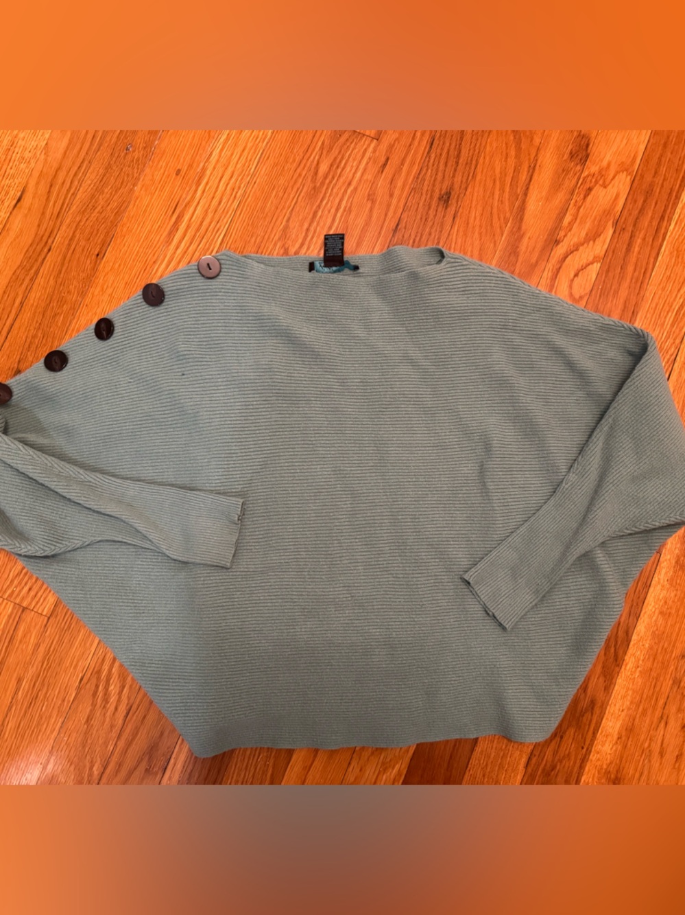 Faith & Zoe Ribbed Crewneck Sweater in teal  Green
